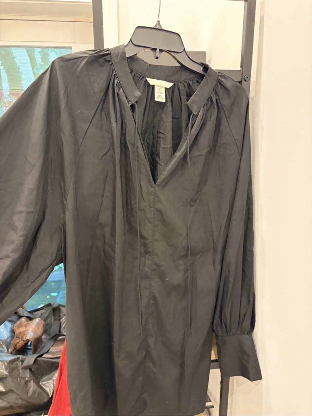 H&M Long Sleeve Blouse Dress in Black Size Medium
